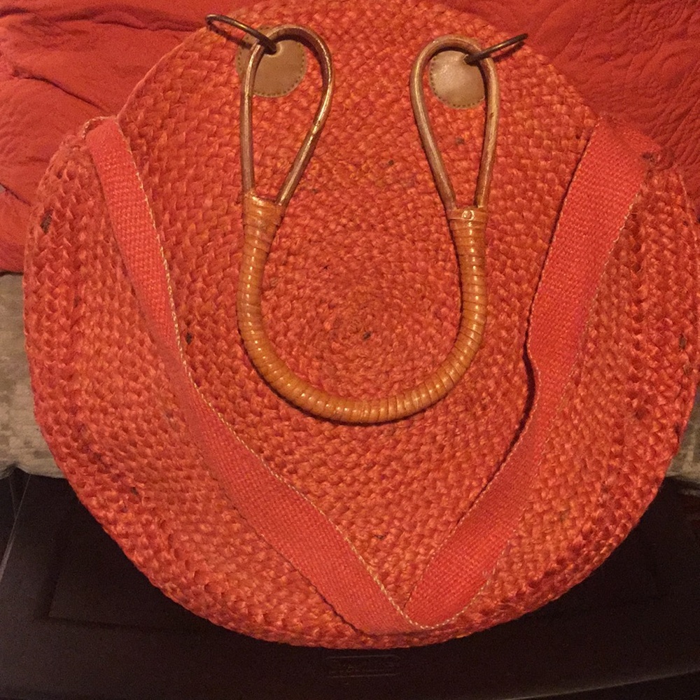 Burnt orange Woven circle bag - Picture 3 of 5